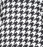 Women's Houndstooth Print Contrast Collar Short Sleeve Bodycon Mini Dress