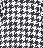 Women's Houndstooth Print Contrast Collar Short Sleeve Bodycon Mini Dress