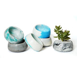 MARBLED OVAL PLANTERS