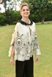 Black and White Embroidered Fancy Collared Cape for Women