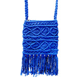 IMARS Macrame Bag Blue For Women & Girls (Beach Bag) Made With Macrame Yarn