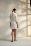 Classic White Mini Shirt Dress for Ladies