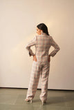 Ladies Pink check Suit for Office Formal