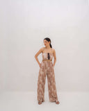 Office Wear Women's Brown Co-ord Set