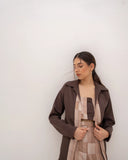 Office Wear Women's Brown Co-ord Set