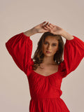 Regular fit Full sleeves 100% cotton Red dress
