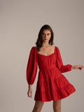 Regular fit Full sleeves 100% cotton Red dress