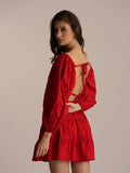 Regular fit Full sleeves 100% cotton Red dress