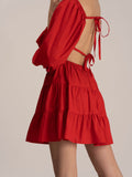 Regular fit Full sleeves 100% cotton Red dress