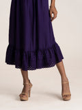 100% Pure cotton Purple Midi Women's dress