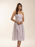 Floral Printed 100% Cotton Strap Women's dress