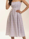 Floral Printed 100% Cotton Strap Women's dress