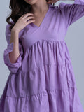 Pure Cotton knee length short Women's dress