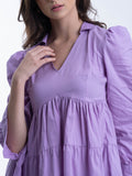 Pure Cotton knee length short Women's dress