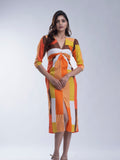 Multicolor Premium Printed satin dress