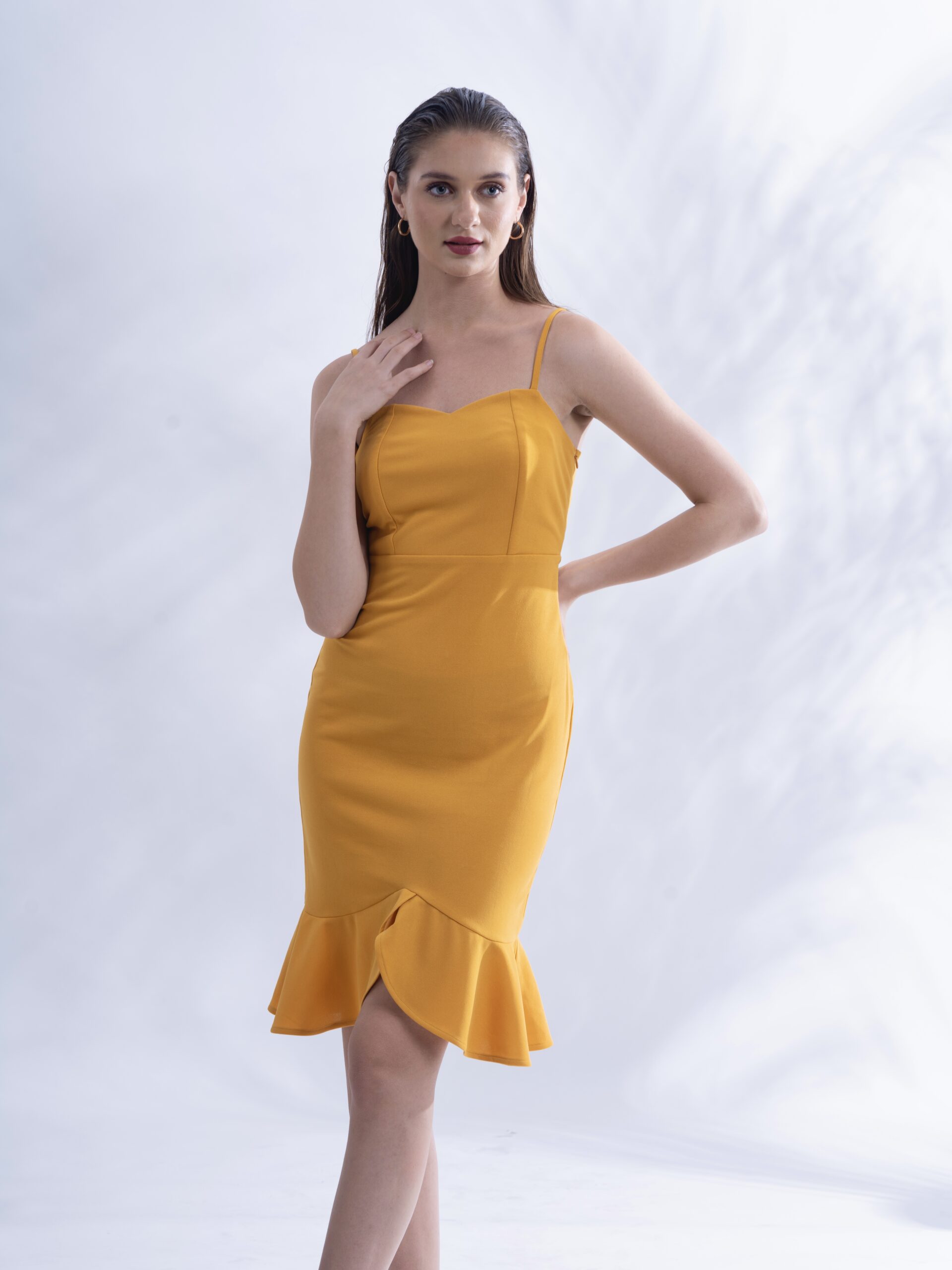 Mustard Yellow Regular fit Bodycon short dress – The Ambition Collective