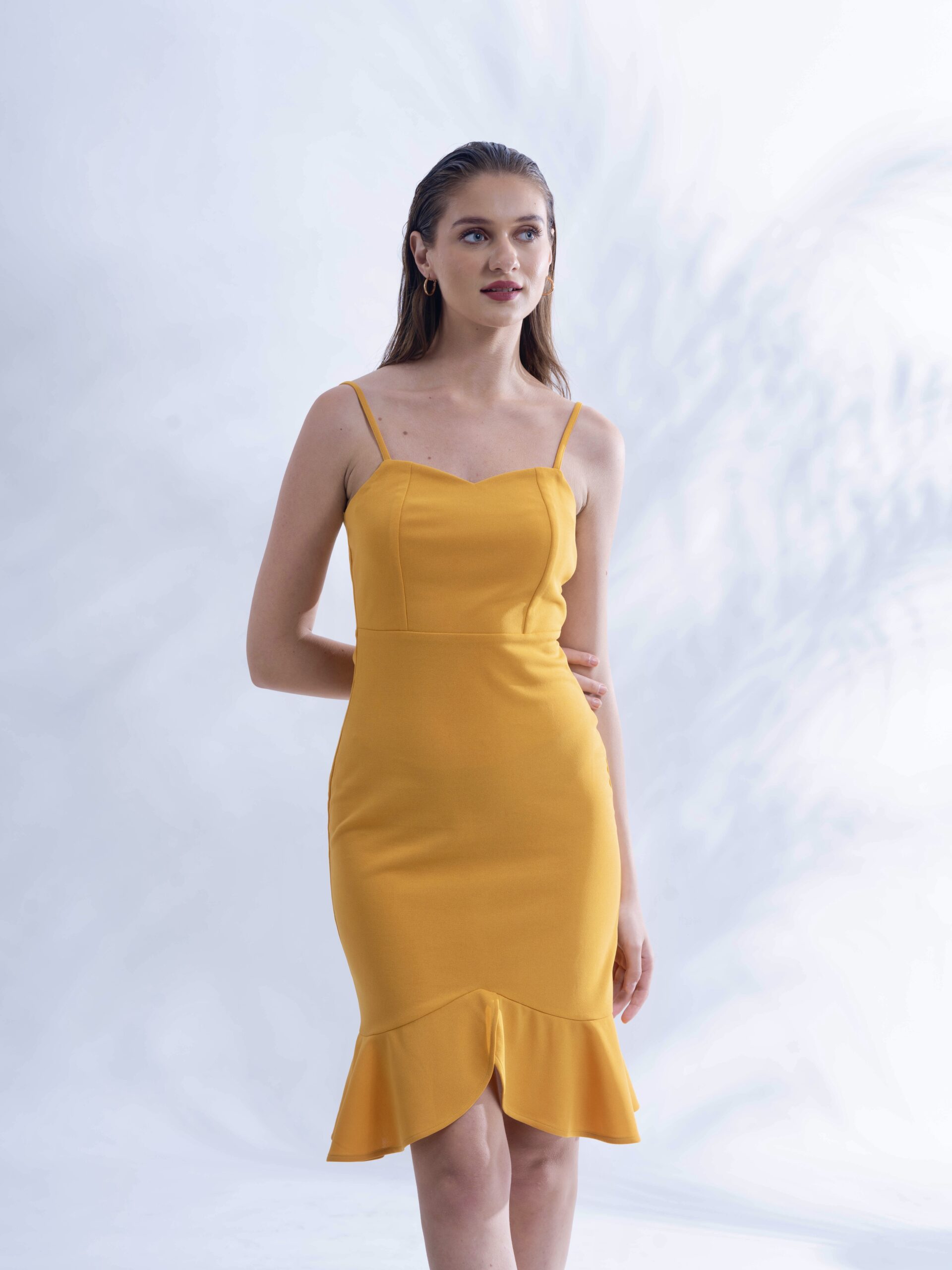 Mustard Yellow Regular fit Bodycon short dress – The Ambition Collective