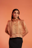 Organza shirt with exaggerated Full sleeves