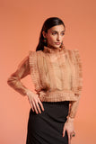Organza shirt with exaggerated Full sleeves