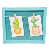 Wall Frame with Wooden Clips - Glitter - Blue