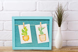 Wall Frame with Wooden Clips - Glitter - Blue