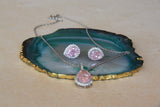 Pink Pear pendant set