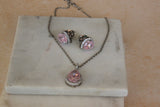 Pink Pear pendant set