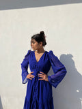 Gorgeous Women's Blue Georgette maxi dress