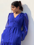 Gorgeous Women's Blue Georgette maxi dress