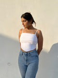 White Regular fit 100% Cotton corset top