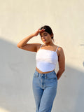 White Regular fit 100% Cotton corset top