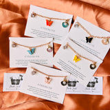 Rack Jack Rose Gold Plated Charms Bracelet Butterfly Pearl Diamond Adjustable Free Size | Birthday Gift for Girls and Women Anniversary Gift for Wife - Orange