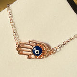 rose gold evil eye bracelet
