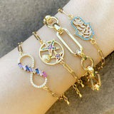 Rack Jack Crystal Beaded Diamond Studded Bracelet for Women and Girls - Infinity Sign - Rainbow