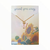 Rack Jack Y2K Charm Pendant Gold Necklace - Butterfly - Pink