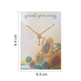 Rack Jack Y2K Charm Pendant Gold Necklace - Butterfly - Pink