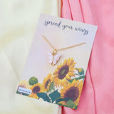 Rack Jack Y2K Charm Pendant Gold Necklace - Butterfly - Pink
