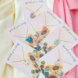 Rack Jack Y2K Charm Pendant Gold Necklace - Butterfly - Pink