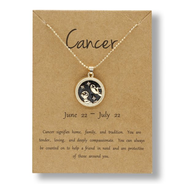 Zodiac Sign Pendant Cancer Black Gold