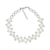 Elegant Crystal Beaded Choker - White