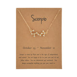 Zodiac Star Sign Constellation Pendant - Scorpio - Gold