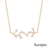 Zodiac Star Sign Constellation Pendant - Scorpio - Gold
