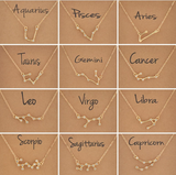 Zodiac Star Sign Constellation Pendant - Scorpio - Gold
