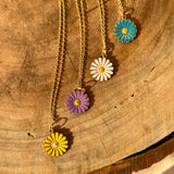 Y2K Charm Pendant Gold Necklace - Daisy - Yellow