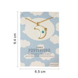 Rack Jack Y2K Charm Pendant Gold Necklace - Evil Eye Moon - White