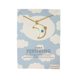 Rack Jack Y2K Charm Pendant Gold Necklace - Evil Eye Moon - White