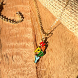 Rack Jack Happy Enamel Charm Pendant - Multicolour
