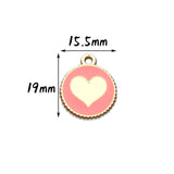 Rack Jack Y2K Charm Pendant Gold Necklace - Heart Circle - Peach