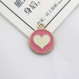 Rack Jack Y2K Charm Pendant Gold Necklace - Heart Circle - Peach