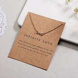 Rack Jack Charm Pendant Necklace with Wish Card Infinite Love - Gold
